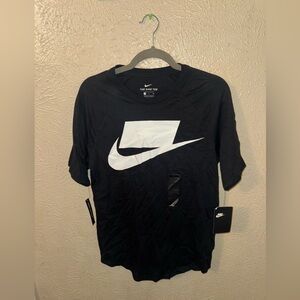 Nike Men's Black and White Logo Tee